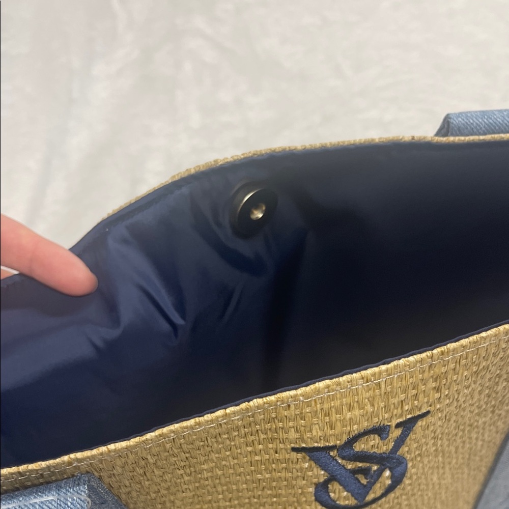 Victoria's Secret Woven and Denim Beach Tote - Picture 9 of 15